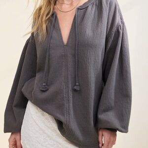 Aerie NWT Gray Textured Long Sleeve Sweater